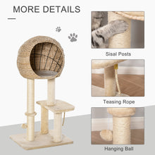 Cat Tree Condo with Sisal Post - Hanging Rope Toy Included