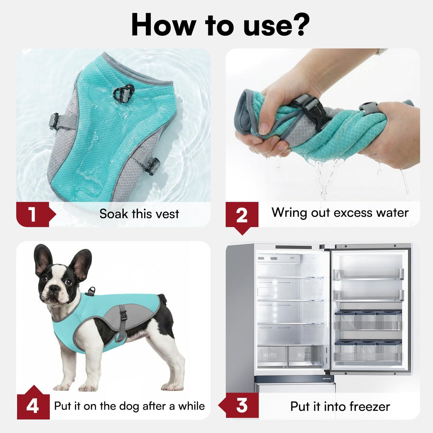 Dog Cooling Jacket For Large Dogs, Pet Cooling Vest With Mesh And D Ring, Dog Reflective Stripe Cooler Jacket For Beach, Hiking, Walking