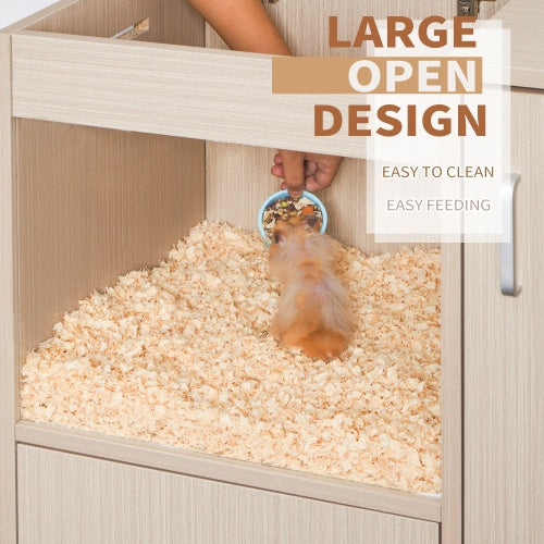 4-Tier Wooden Guinea Pig Cage - Multi-Level Habitat