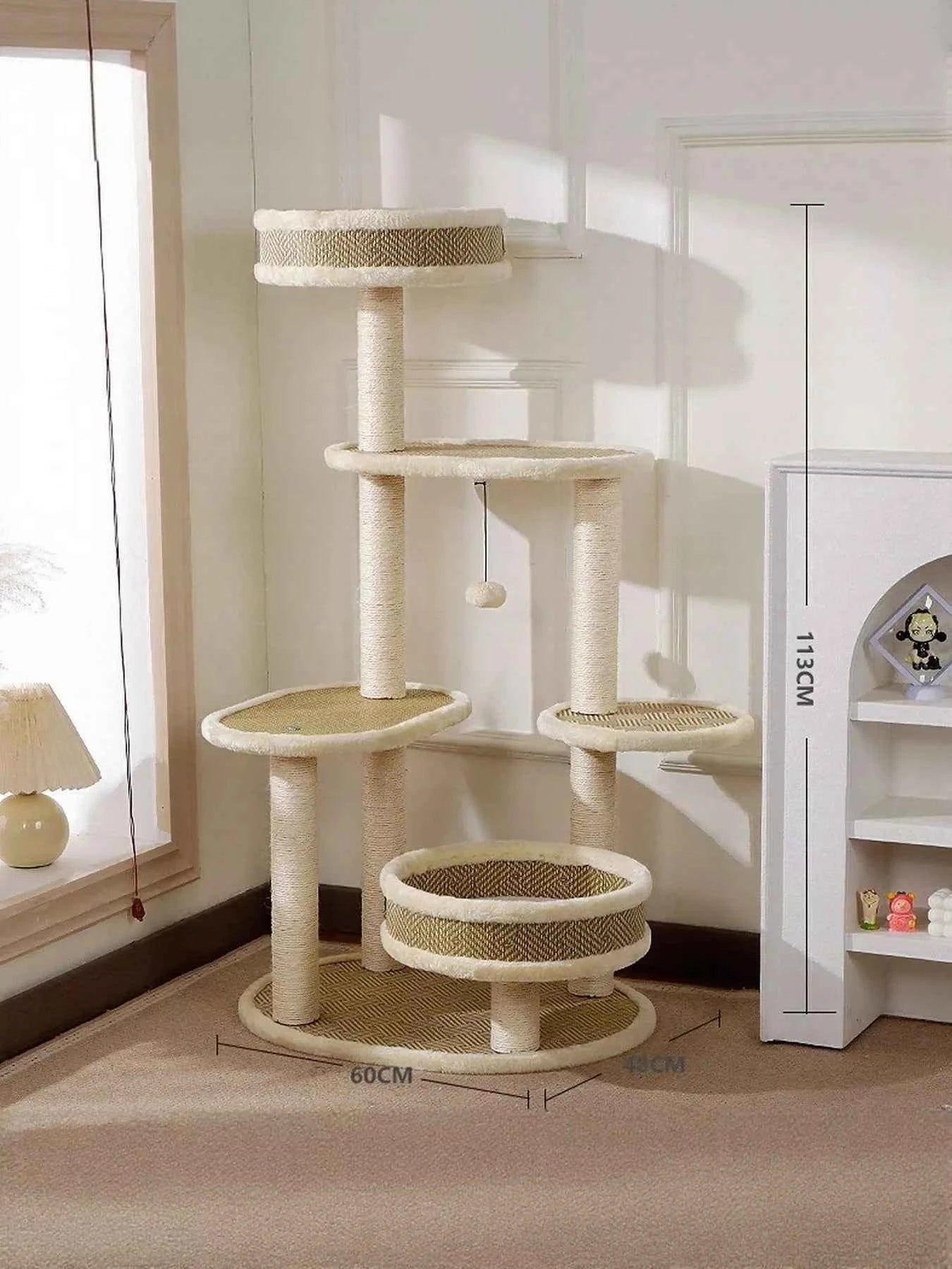 Plush Cat Tree Condo - Multi-Level Scratching Posts