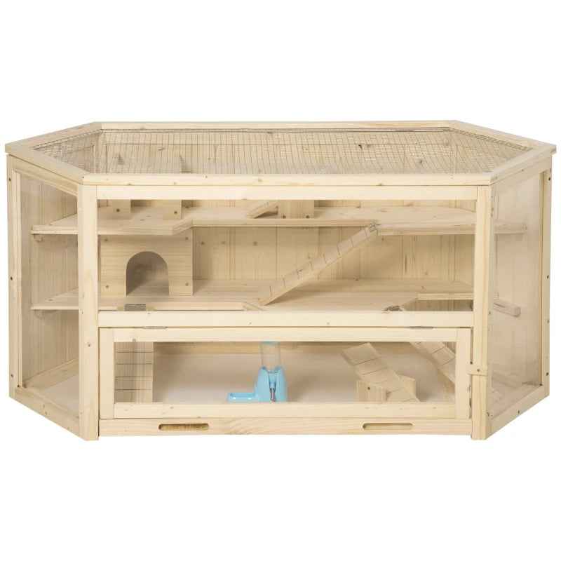 Large Wooden Hamster Cage -  3 Tier Playhouse with Tray