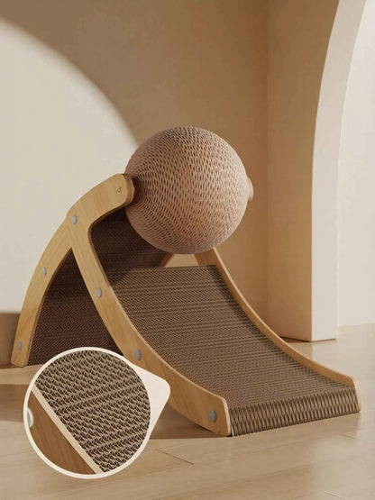Interactive Ball & Ramp Cat Scratching Post