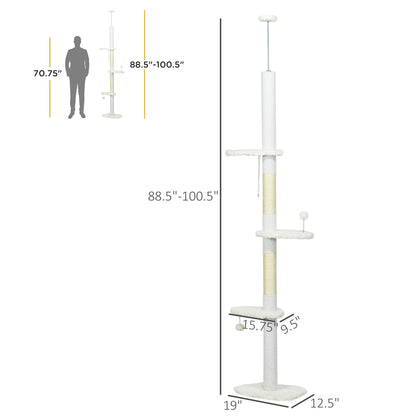 Cat Tree Floor to Ceiling - Adjustable Cloud Perches Sisal
