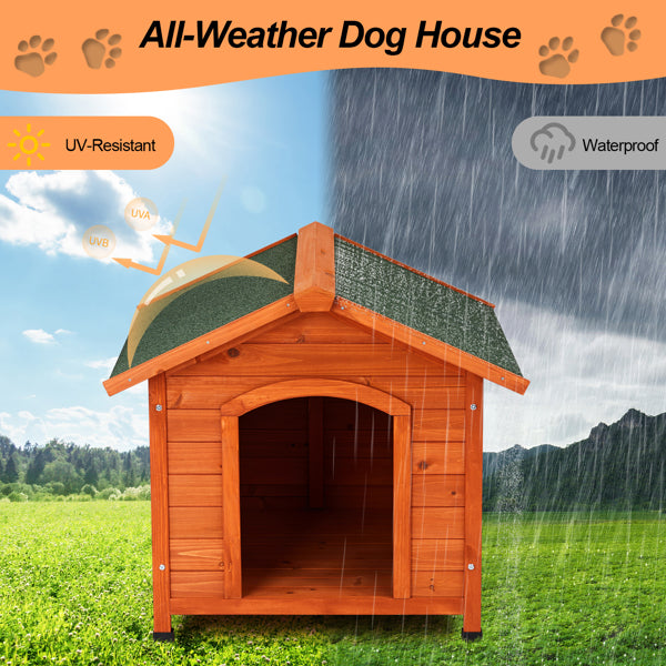 Wooden Cat & Dog House - Fir with Food Bowl & Storage