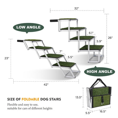 Foldable Dog Ramp for Cars - Portable Stairs for Large Dogs 250lbs - Purrfect Pet Haven