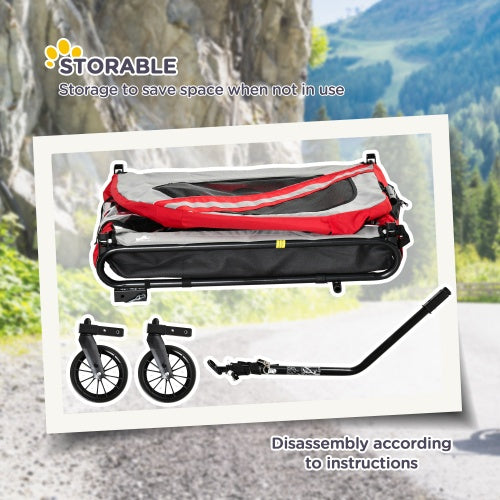 Pet Bike Trailer & Stroller - 2-in-1 for Small Dogs
