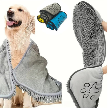 Specially Designed  Pet Bath Towel Quickly Absorbs Water - Dogs or Cats