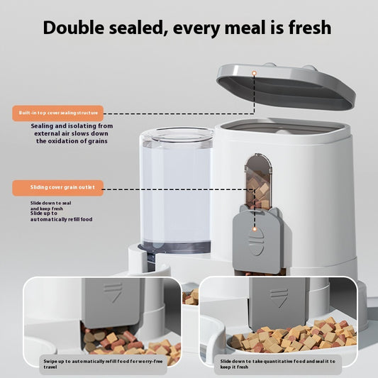Pet Feeder Automatic Drinking Water Large Capacity Integrated