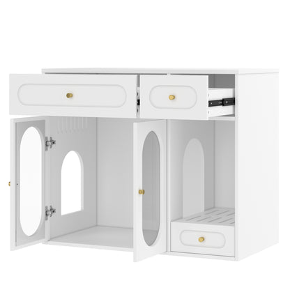 Cat Litter Box - Furniture Enclosure With LED Light