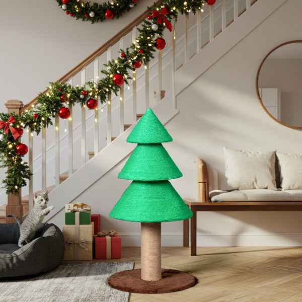 Christmas Tree Cat Scratcher - 31.5" Sisal Scratching Post