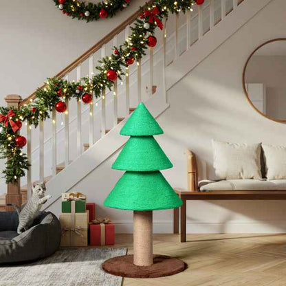 Christmas Tree Cat Scratcher - 31.5" Sisal Scratching Post