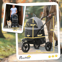 3 In 1 Pet Jogging Stroller - Small Dogs Cats Detachable Carrier