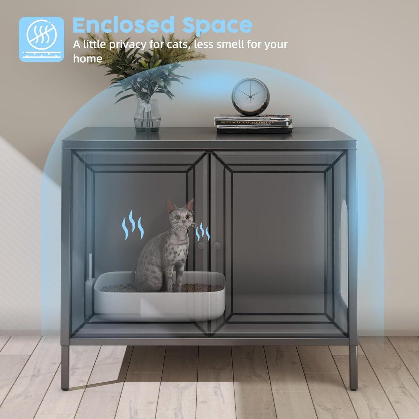 Hidden Barn Cabinet - Metal Cat Litter Box Enclosure - Purrfect Pet Haven