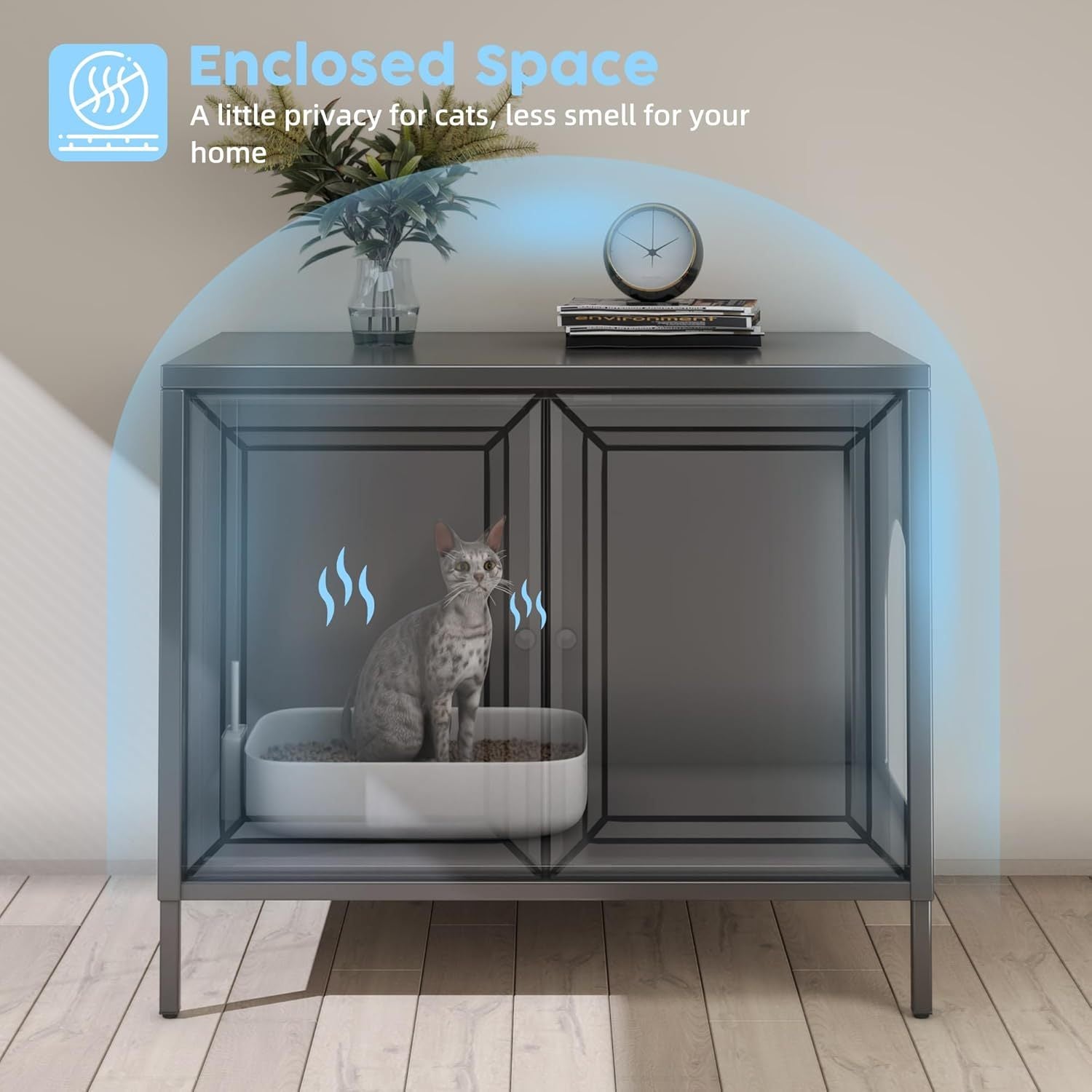 Hidden Barn Cabinet - Metal Cat Litter Box Enclosure - Purrfect Pet Haven