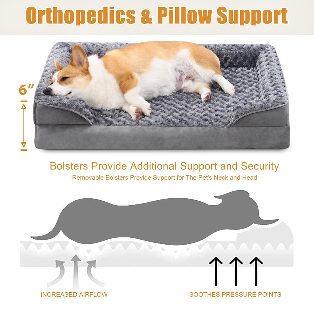 Chew Proof Orthopedic Dog Sofa - Washable Luxury Bed