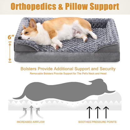 Chew Proof Orthopedic Dog Sofa - Washable Luxury Bed