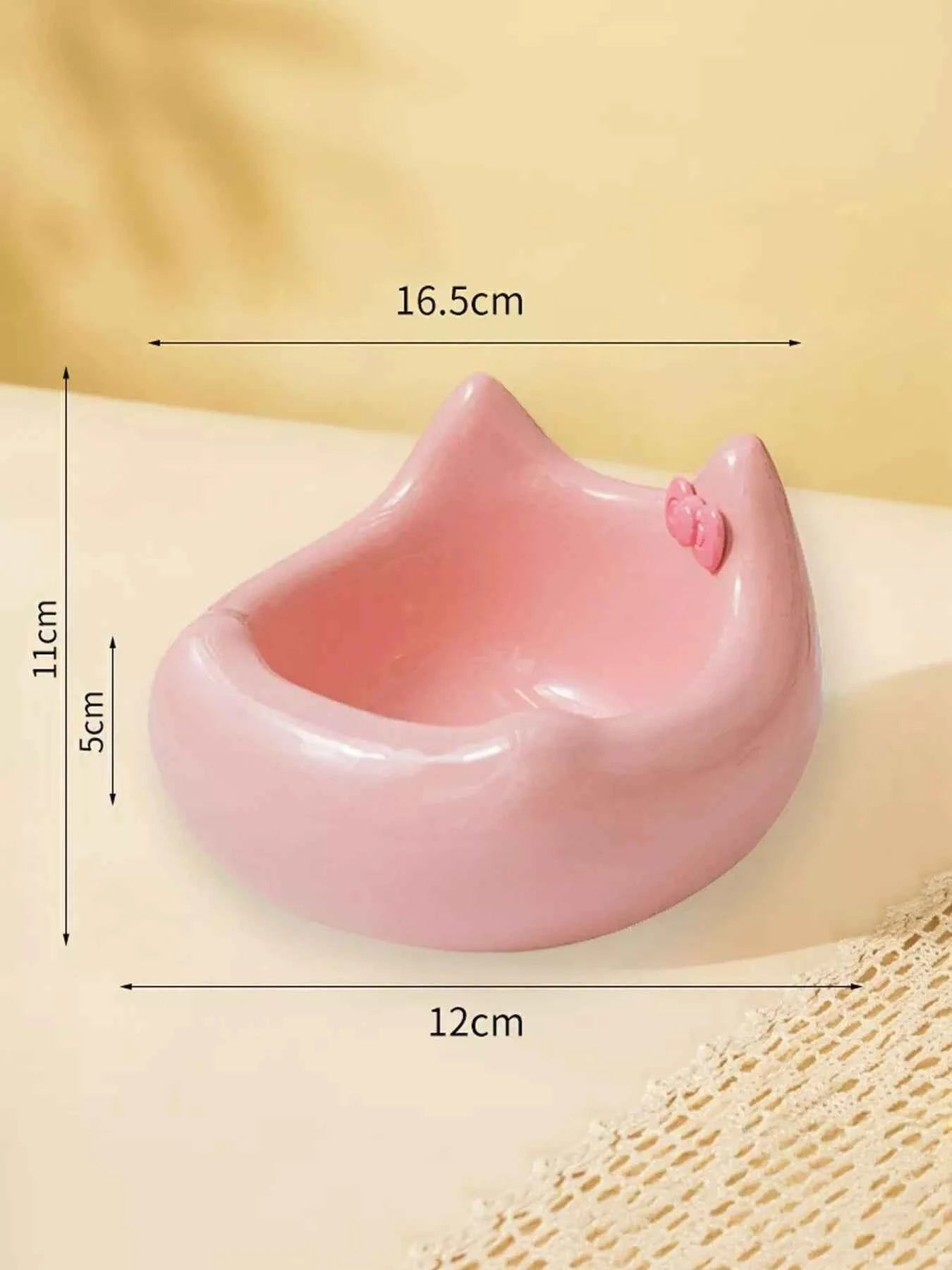 Ceramic Pet Bowl with Bowknot