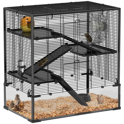 Large Hamster Cage - 4 Tier Deep Tempered Glass Bottom