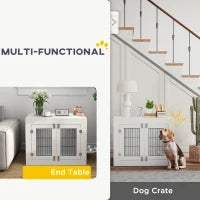 Dog Crate - Furniture Style with Rotating Bowls