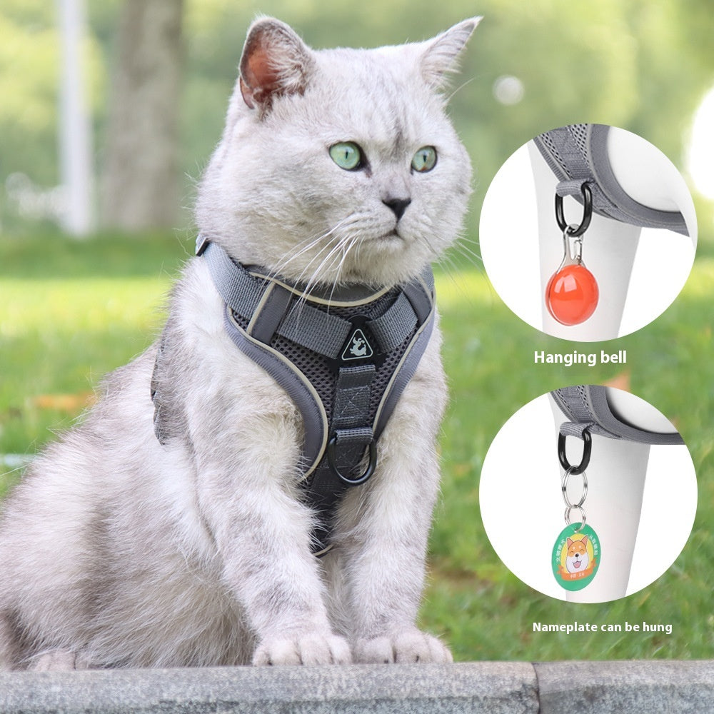 Fully Adjustable Cat Vest Pet Harness with Matching Leash