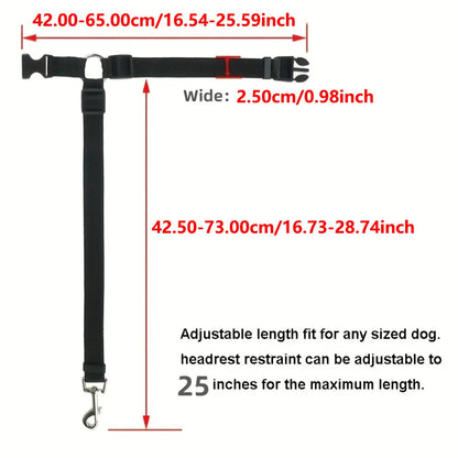 Adjustable Harness Solid Two-in-one Car BackSeat Pet Safety Belt Lead Leash