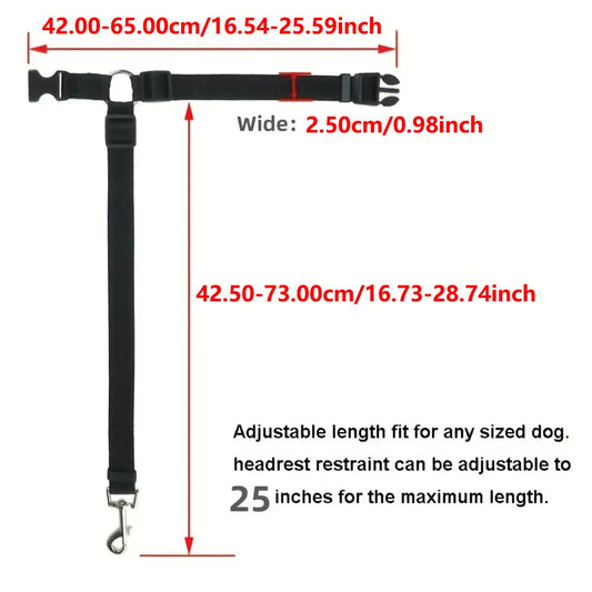 Adjustable Harness Solid Two-in-one Car BackSeat Pet Safety Belt Lead Leash