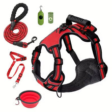 Tactical Dog Harness Set with Car Seat Belt & Travel Bowl