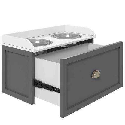 Elevated Dog Bowls - Pet Feeding Station With Storage