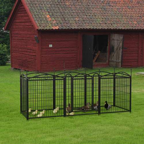 8 Panel Metal Dog Fence Pet Outdoor Playpen 32 Inch Tall