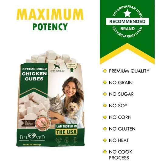 Freeze Dried Pet Treats - Premium Cubes For Cats & Dogs 5.3 Oz