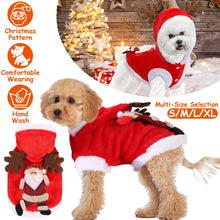 Christmas Santa Reindeer Pet Outfit - Holiday Coat with 3D Antlers