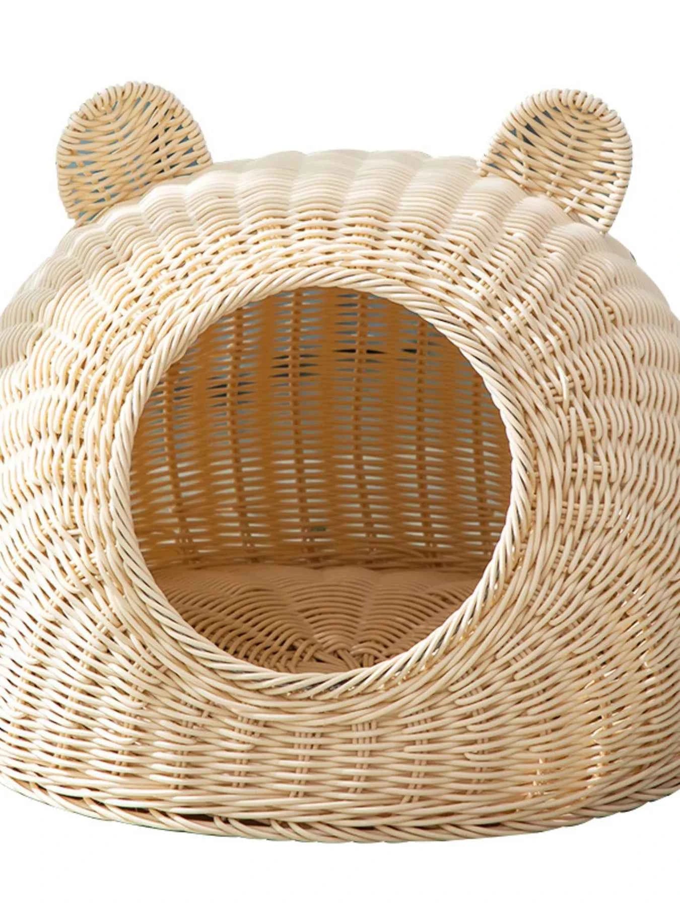 Rattan Pet Nest - Cute Pet Shaped Bed