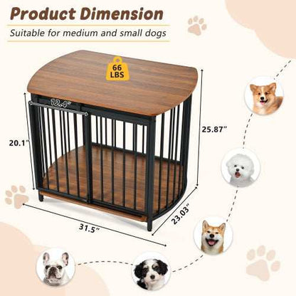 Furniture Style Dog Crate For Small And Medium Dogs - Modern Wooden End Table Kennel