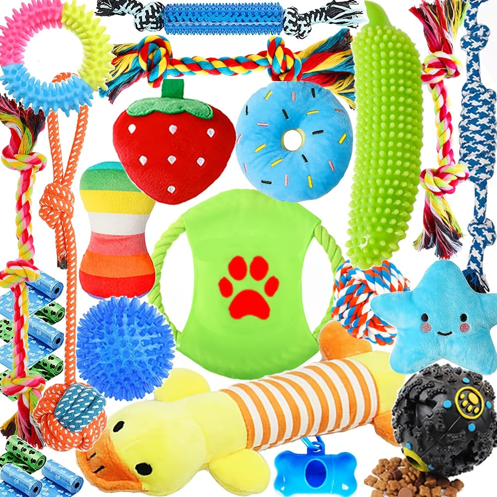 25pcs Set Of Dog Toys | Chew Toys For Dogs - Used For Teeth Cleaning