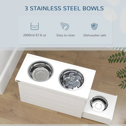 Elevated Dog Bowls - Slow Feeder with Storage for Large Dogs - Purrfect Pet Haven