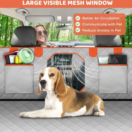 Dog Backseat Extender, Car Seat Cover With A Hard Bottom That Can Withstand 400 Pounds, Sturdy Waterproof Dog Hammock