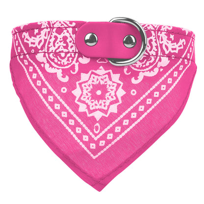 Pet Bandana Collar Adjustable - Leather Triangle Scarf