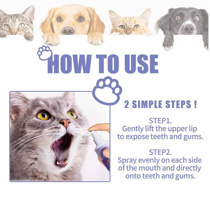 Pet Teeth Cleaning Spray - Natural Dental Care for Dogs & Cats - Purrfect Pet Haven