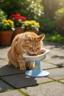 Flower bowl outdoor patio cat position 3