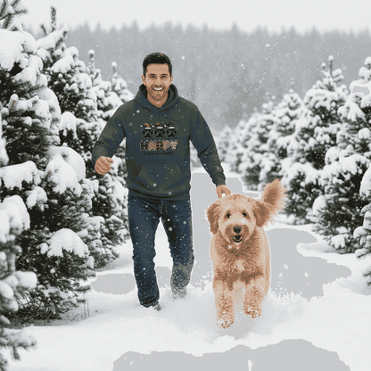 Forest Green Happy Pawlidays Hoodie Christmas Lifestyle