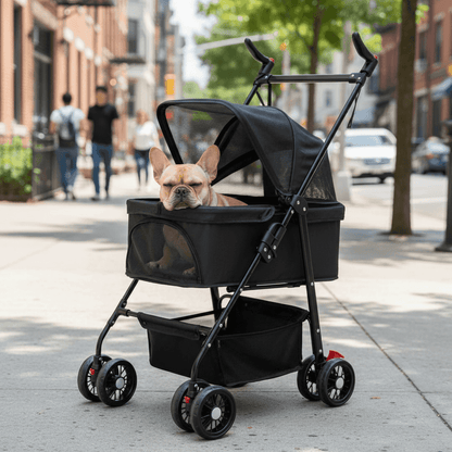 Pet Stroller - 4-Wheel Foldable Carrier for Dogs & Cats - Purrfect Pet Haven