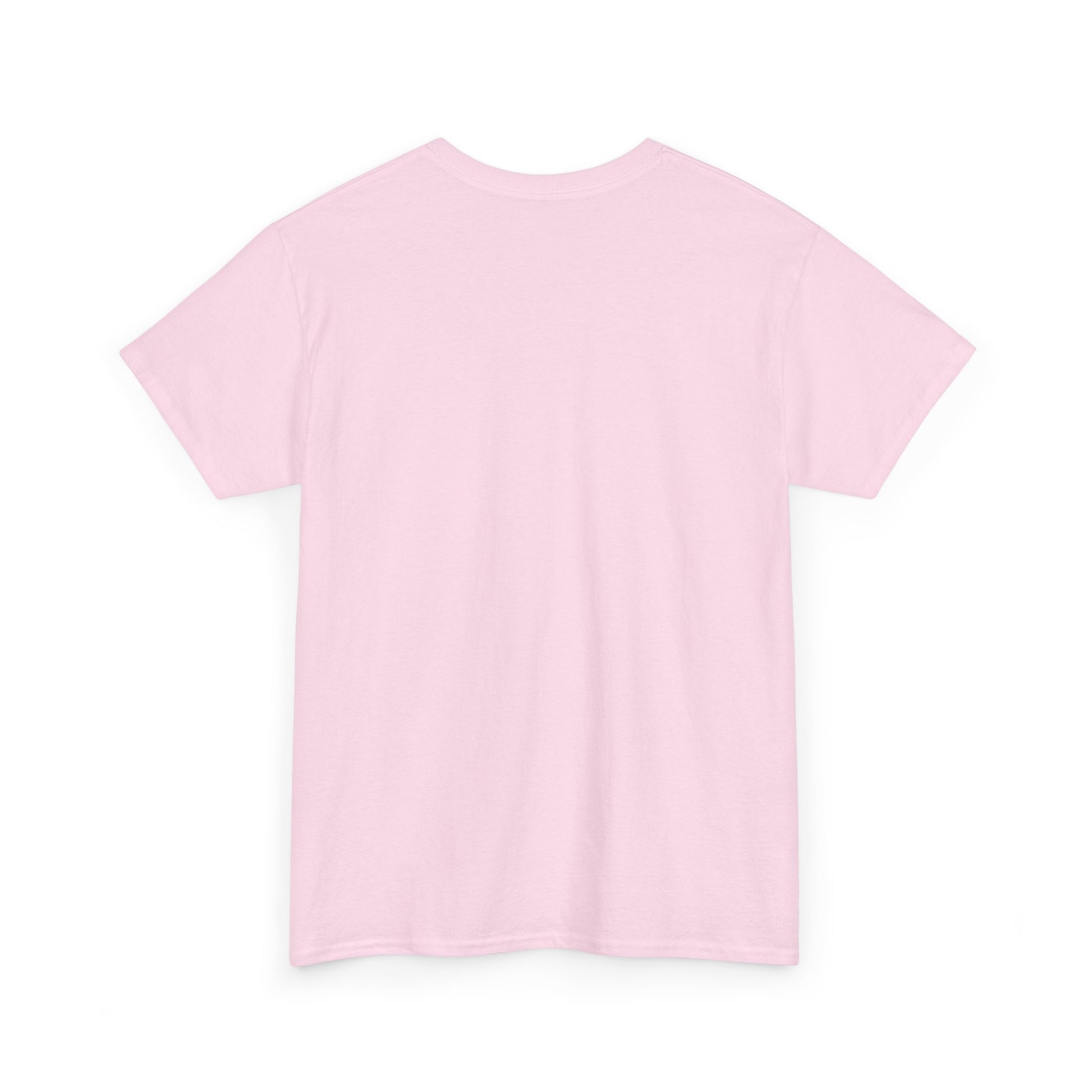 Back view of a plain light pink Funny Dog Graphic T-Shirt by Printify in classic fit