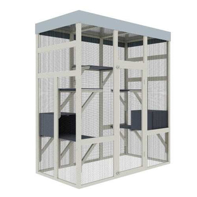 Wefulfil Pet Enclosure With Waterproof Top outdoor cat aviary with mesh panels perches and secure door