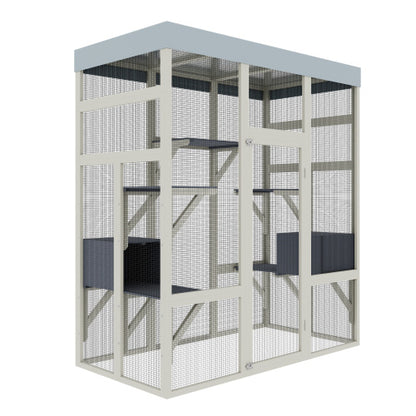 Wefulfil Pet Enclosure With Waterproof Top outdoor cat aviary with mesh panels perches and secure door