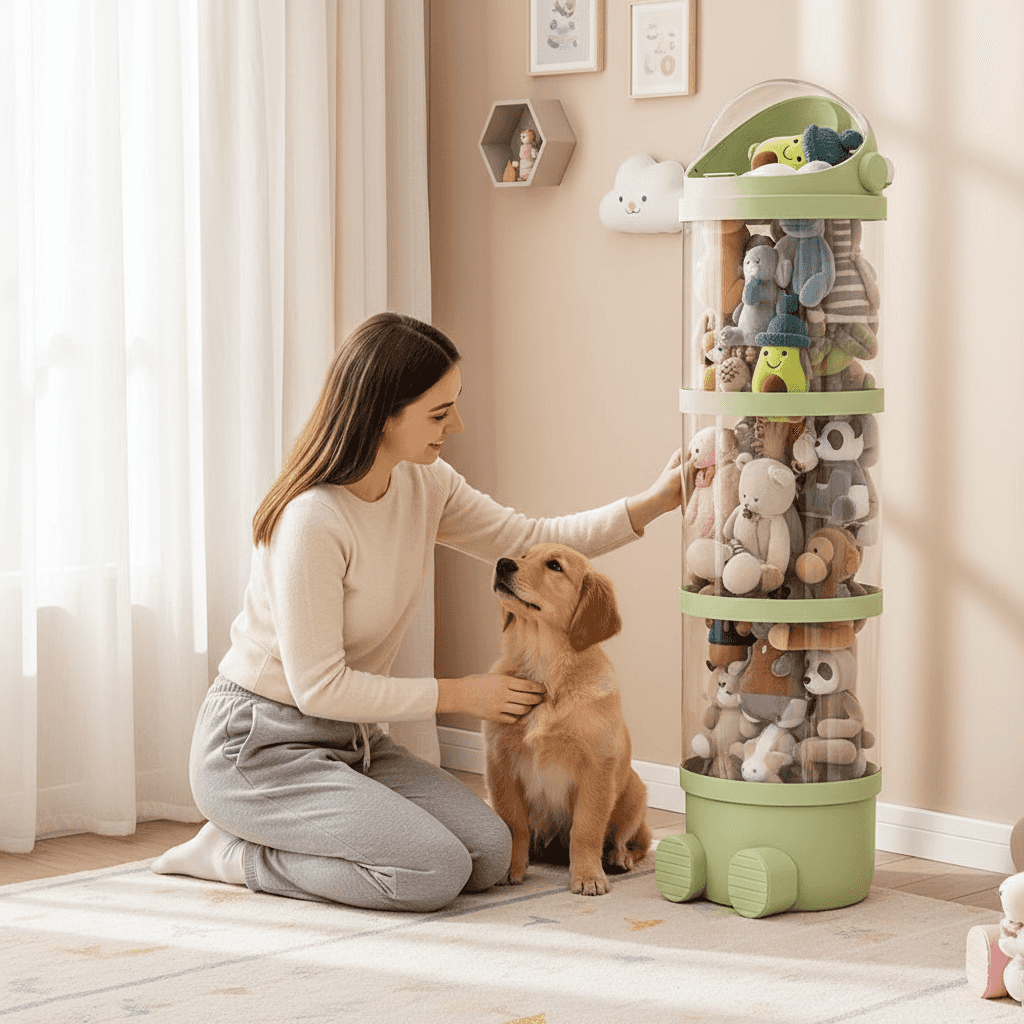 Plush Toy Storage Tower - 4-Tier Stackable Organizer - Purrfect Pet Haven