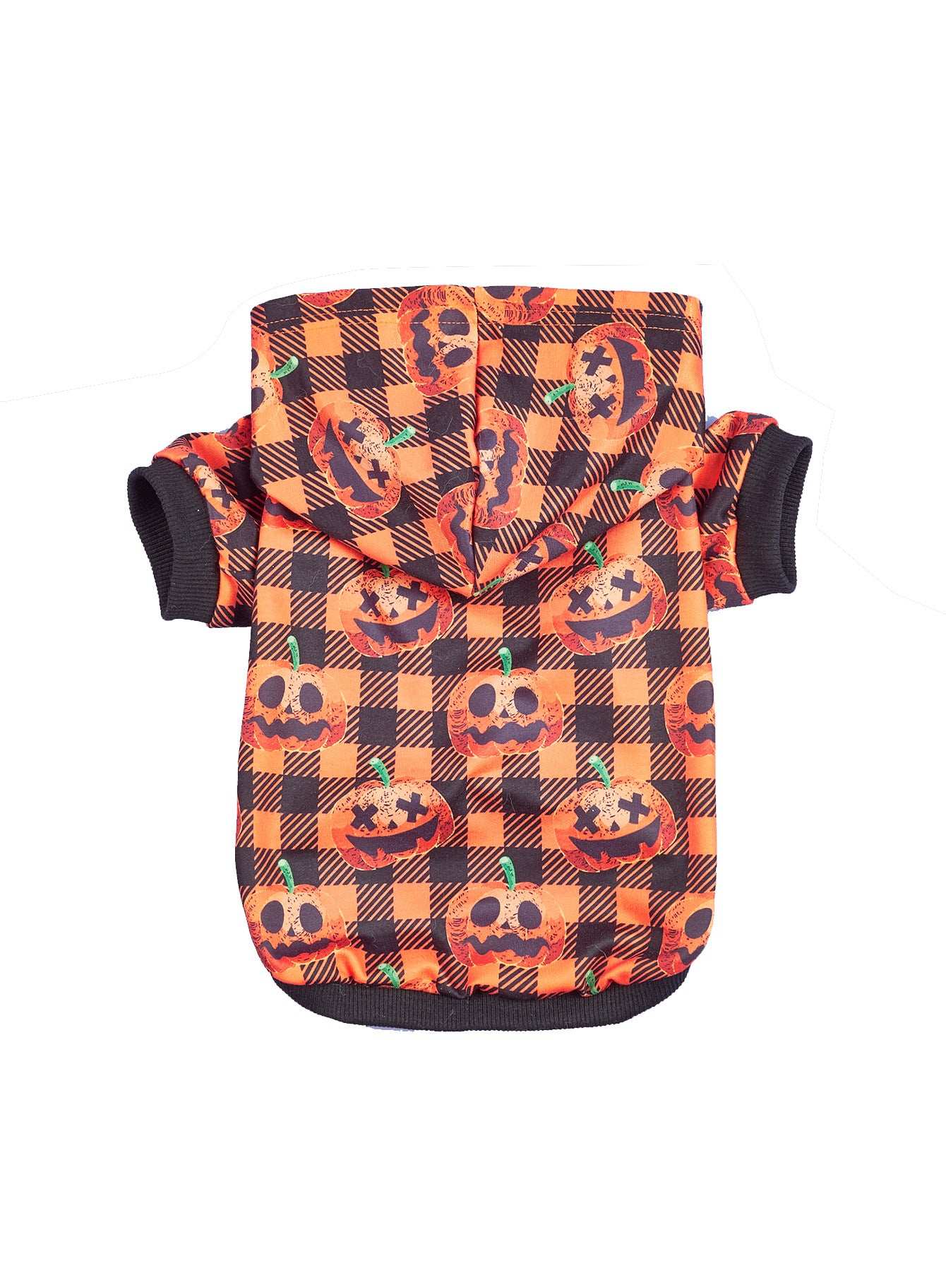 Halloween Pumpkin Pet Belt featuring a festive orange and black skull and pumpkin design