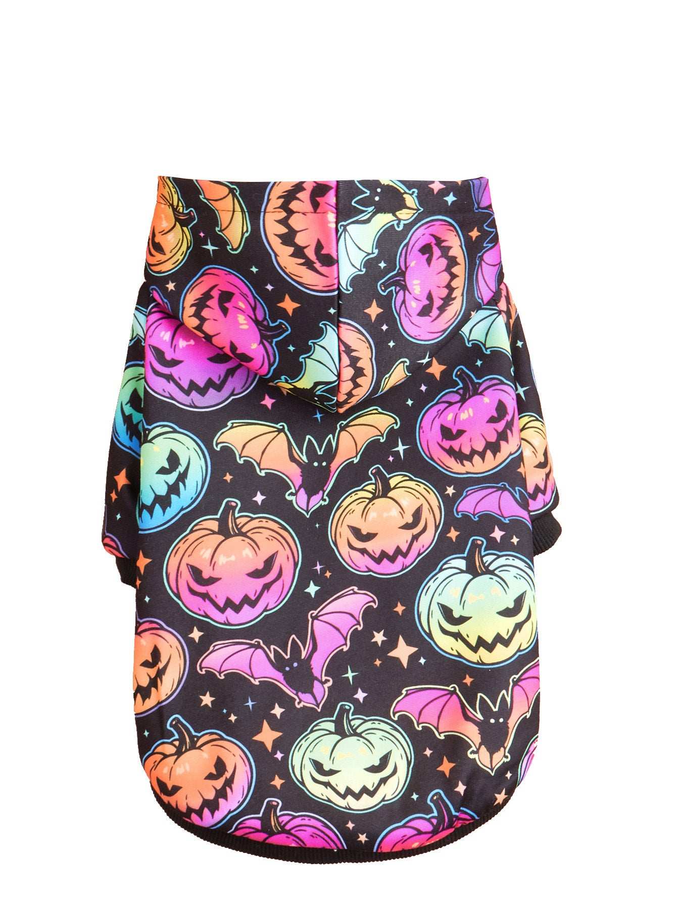 Halloween Pumpkin Pet Belt featuring colorful pumpkins and bats for festive dog wear