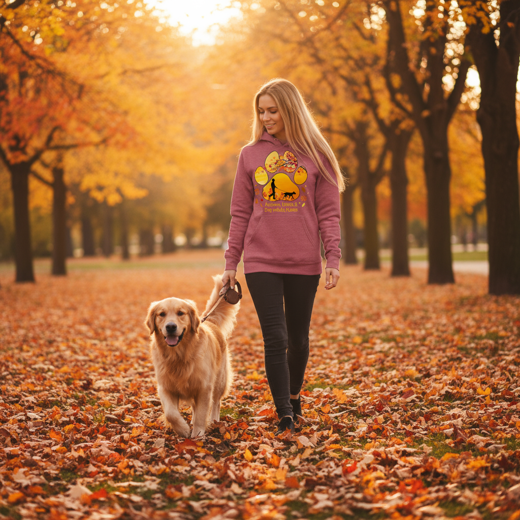 Heather Sport Scarlet Red Autumn Leaves Hoodie Lifestyle
