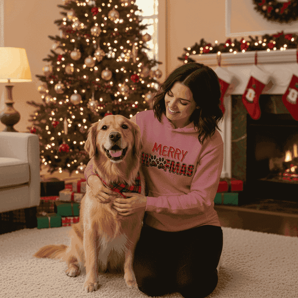 Plaid Woofmas Hoodie - Festive Christmas Dog Lover Gift - Purrfect Pet Haven