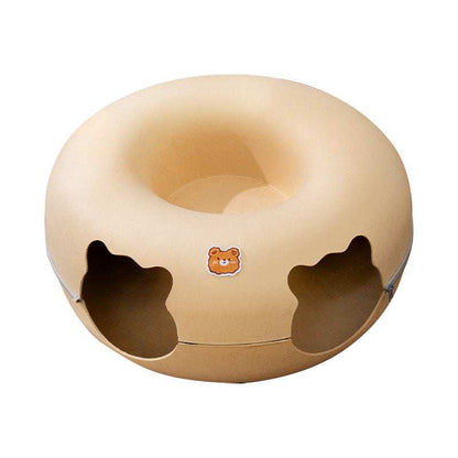 Hide and Seek Tunnel for pets with cozy design featuring cutouts for playful interaction